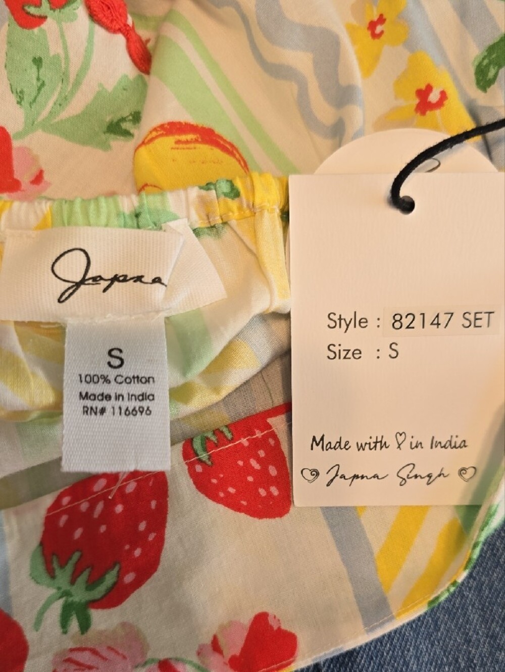 Japna White Floral Stripe Maxi Dress with Yellow & Pink Accents - Picture 2 of 10